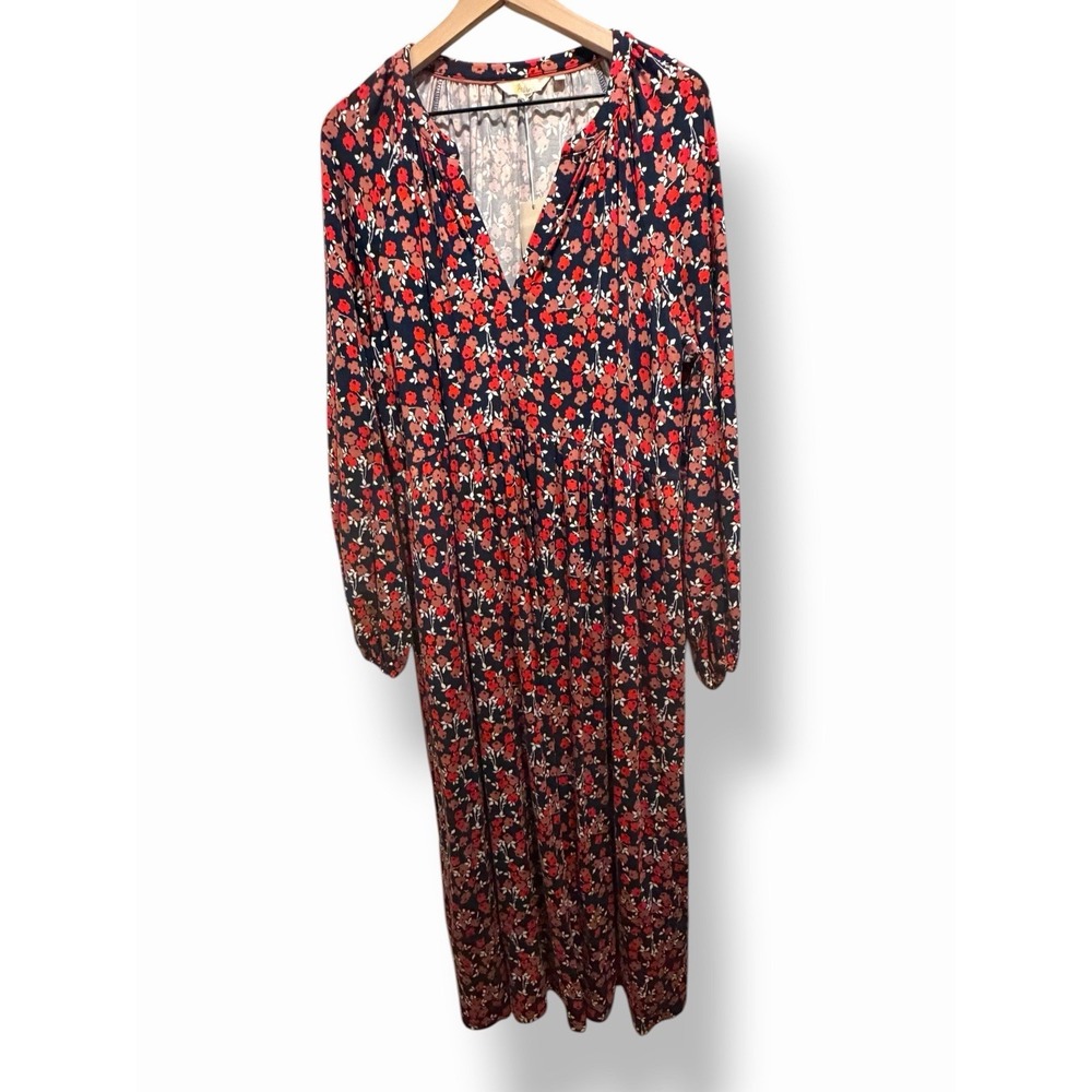 Boden Floral Maxi Dress Women's US 14R Long Sleeve Boho Cottagecore NWT - Picture 2 of 16